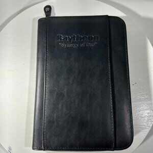 Raytheon Synergy of One Leather Case with Notepad Journal Page Size 8 x 5 BLACK
